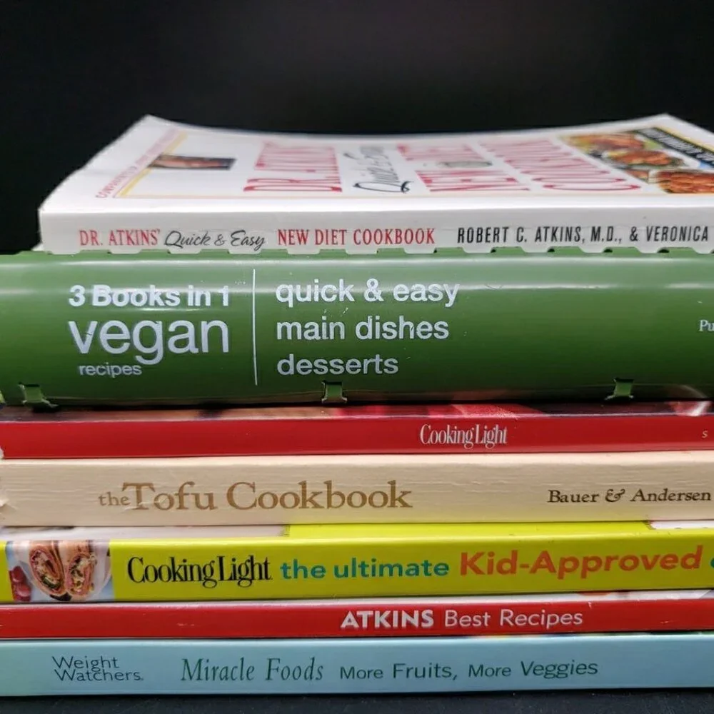 Lot of 7 Health Diet Cookbooks Atkins Vegan Tofu WW Cooking Light Variety